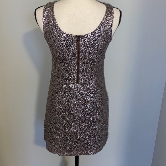 Guess Metallic Ruffle Detail Sleeveless Mini Dress - Picture 2 of 2